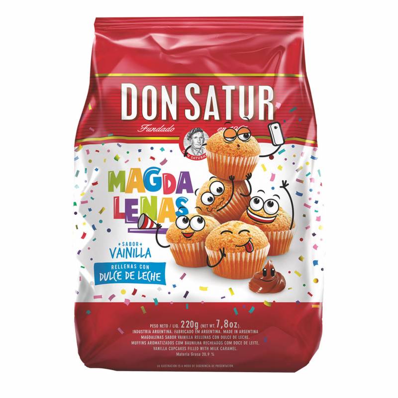 GALLETITAS  MADALENAS DON SATUR VAINILLA  C/DULCE DE LECHE  220g